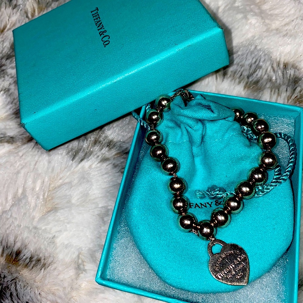 Used Tiffany & Co. heart tag beaded bracelet